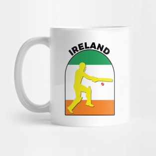 Ireland Cricket Batsman Ireland Flag Mug